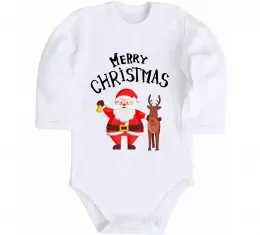 Дитячий бодік Merry Christmas Білий фото