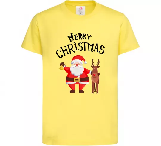 Дитяча футболка Merry Christmas Лимонний фото