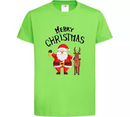 Дитяча футболка Merry Christmas Лаймовий фото
