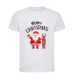 Детская футболка Merry Christmas Белый фото