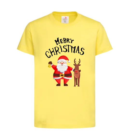 Дитяча футболка Merry Christmas Лимонний фото