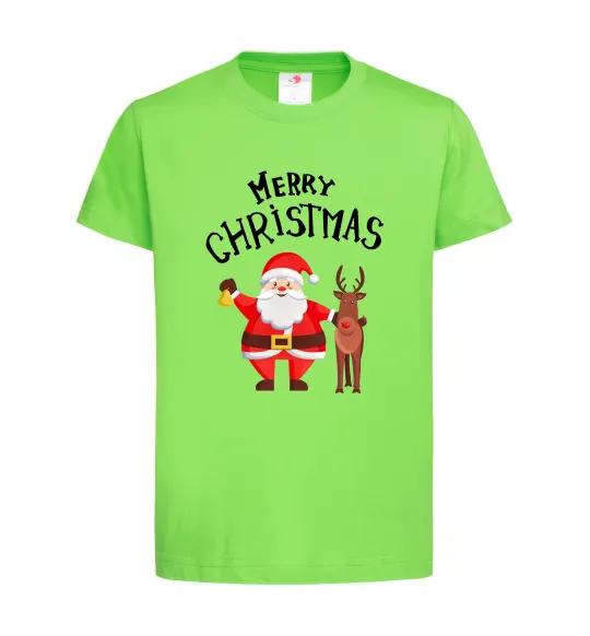 Дитяча футболка Merry Christmas Лаймовий фото