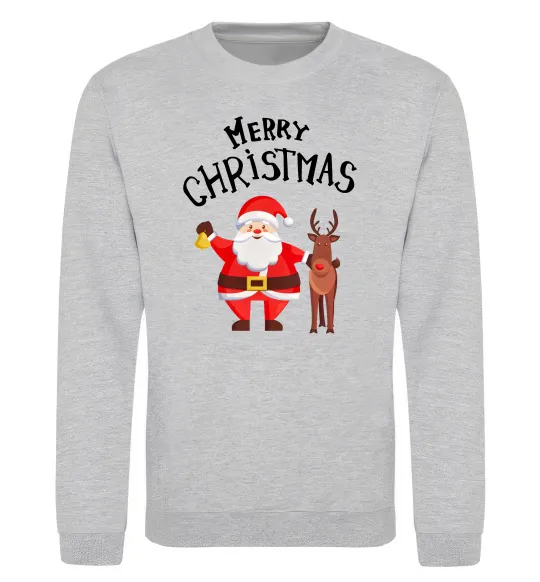 Світшот Merry Christmas Сірий меланж фото