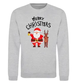 Свитшот Merry Christmas Серый меланж фото