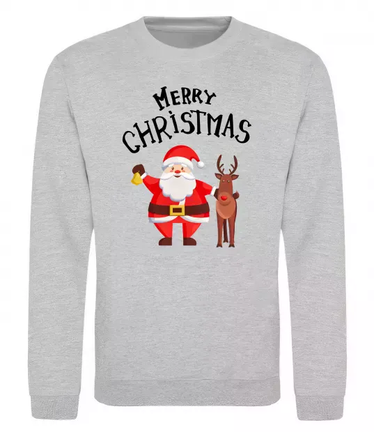 Світшот Merry Christmas Сірий меланж фото