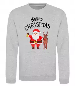 Свитшот Merry Christmas Серый меланж фото