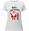 Жіноча преміум футболка Merry Christmas Білий фото