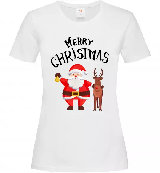 Жіноча футболка Merry Christmas Білий фото
