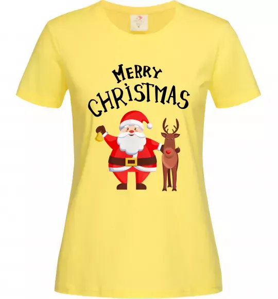 Жіноча футболка Merry Christmas Лимонний фото