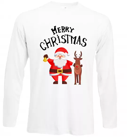 Лонгслив Merry Christmas Белый фото