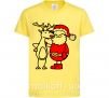 Дитяча футболка Дед мороз и лось Лимонний фото