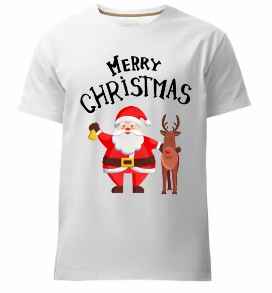 Чоловіча преміум футболка Merry Christmas Білий фото