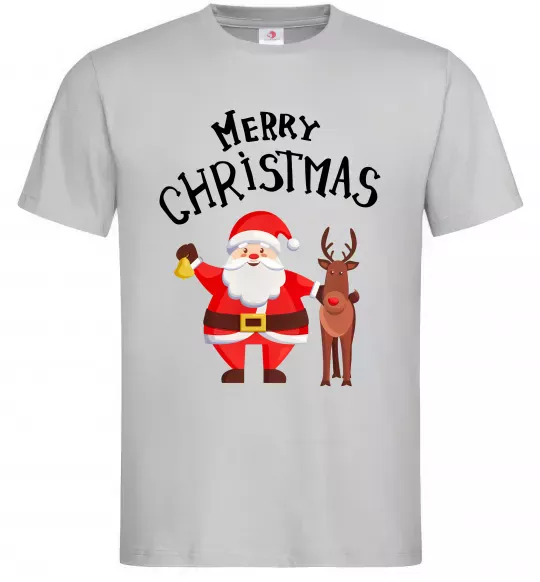 Мужская футболка Merry Christmas Серый фото