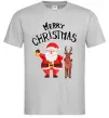 Мужская футболка Merry Christmas Серый фото