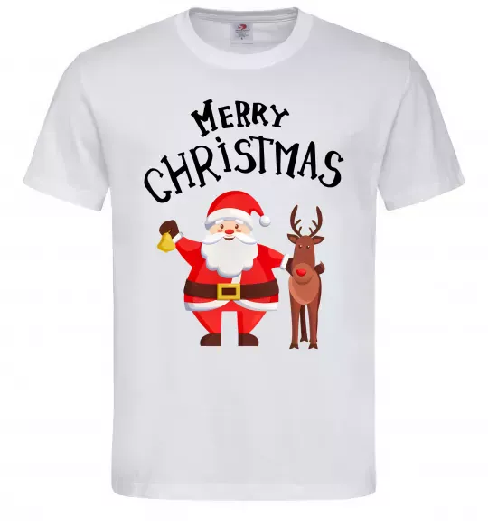 Мужская футболка Merry Christmas Белый фото