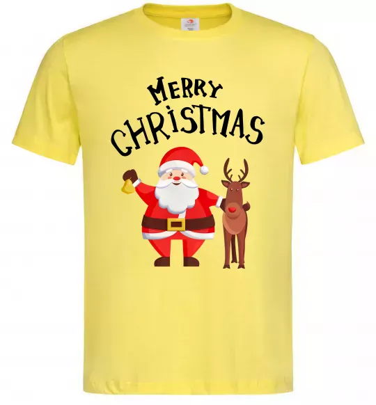 Мужская футболка Merry Christmas Лимонный фото