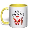 Чашка с цветной ручкой Merry Christmas Солнечно желтый Чашка с цветной ручкой Merry Christmas Солнечно желтый фото