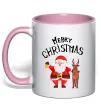 Чашка с цветной ручкой Merry Christmas Нежно розовый Чашка с цветной ручкой Merry Christmas Нежно розовый фото