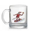 Чашка скляна Дед мороз сноубордист Прозорий фото