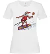 Жіноча футболка Дід мороз сноубордист Білий фото