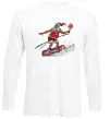 Лонгслив Дід мороз сноубордист Белый фото