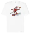 Футболка Оверсайз Дід мороз сноубордист Білий фото