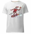 Мужская премиум футболка Дід мороз сноубордист Белый фото
