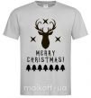 Мужская футболка Merry Christmas Black Deer Серый фото