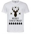 Чоловіча футболка Merry Christmas Black Deer Білий фото