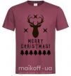 Чоловіча футболка Merry Christmas Black Deer Бордовий фото