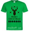 Мужская футболка Merry Christmas Black Deer Зеленый фото
