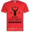 Мужская футболка Merry Christmas Black Deer Красный фото