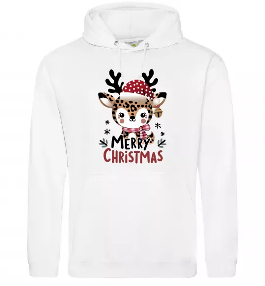 Жіноча толстовка (худі) Merry Christmas Deer Білий фото