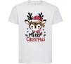 Детская футболка Merry Christmas Deer Белый фото