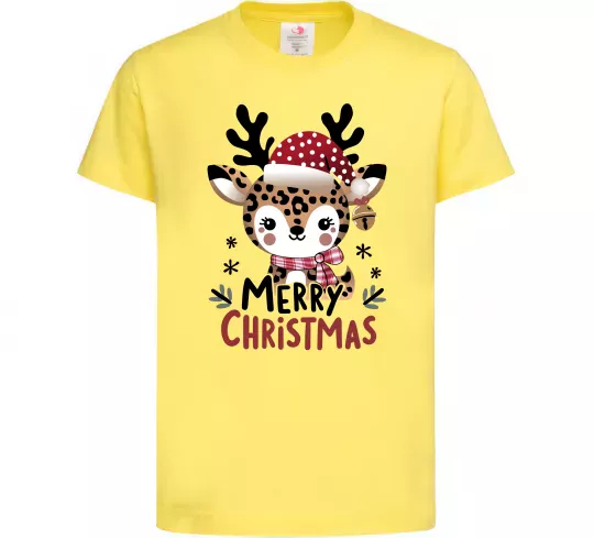 Детская футболка Merry Christmas Deer Лимонный фото