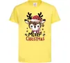 Детская футболка Merry Christmas Deer Лимонный фото