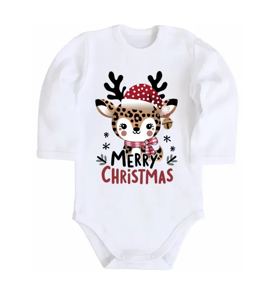Детский боди Merry Christmas Deer Белый фото