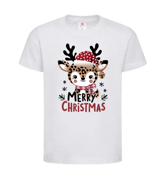 Детская футболка Merry Christmas Deer Белый фото