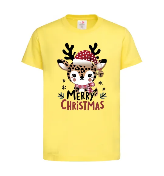 Детская футболка Merry Christmas Deer Лимонный фото