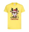 Детская футболка Merry Christmas Deer Лимонный фото