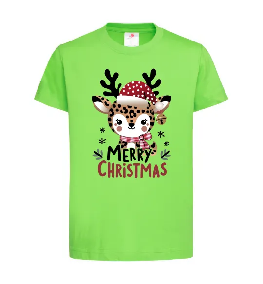 Детская футболка Merry Christmas Deer Лаймовый фото