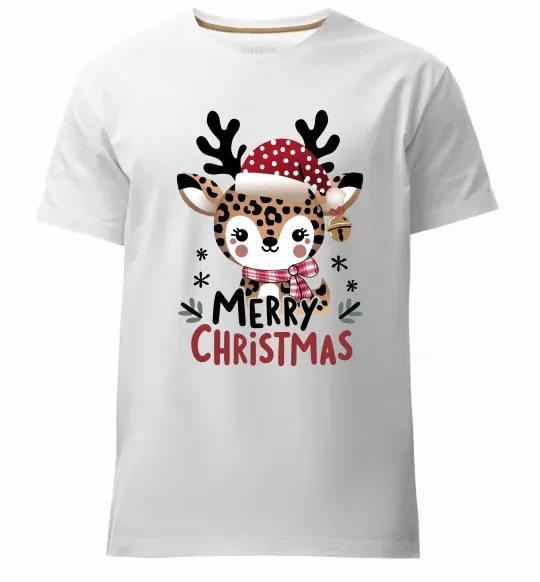 Мужская премиум футболка Merry Christmas Deer Белый фото