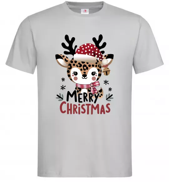 Мужская футболка Merry Christmas Deer Серый фото