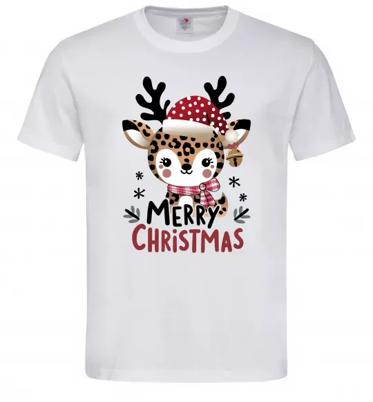 Мужская футболка Merry Christmas Deer Белый фото