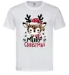 Мужская футболка Merry Christmas Deer Белый фото