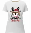 Жіноча преміум футболка Merry Christmas Deer Білий фото