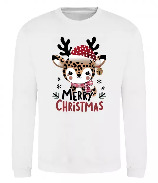 Світшот Merry Christmas Deer Білий фото