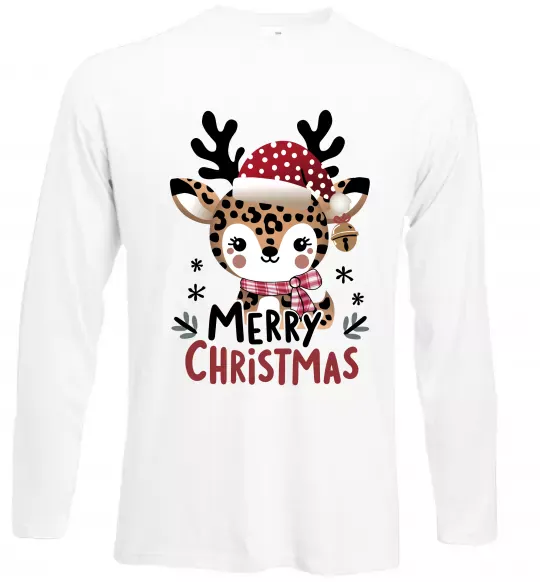 Лонгслів Merry Christmas Deer Білий фото