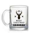 Чашка стеклянная Merry Christmas Black Deer Прозрачный фото