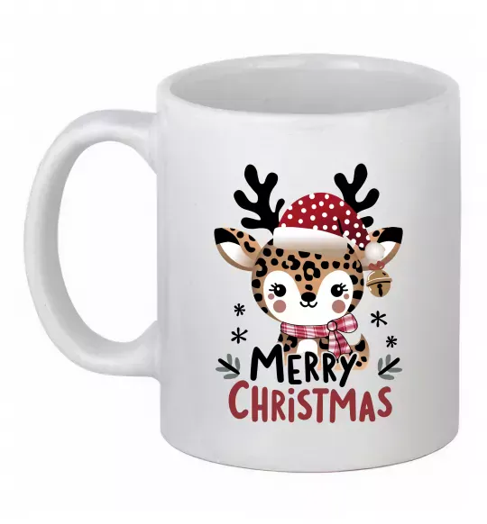 Чашка керамическая Merry Christmas Deer Белый фото
